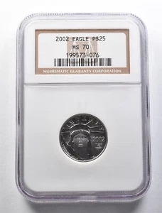 MS70 2002 $25 American Platinum Eagle 1/4 oz Platinum NGC *5649 - Picture 1 of 3