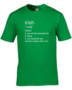 Irish Definition Mens T-Shirt Funny St Patricks Day Ireland Eire Drinking Joke - Picture 1 of 11