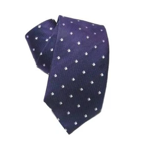 CRAVATTA BLU TESSUTO SETA JACQ ARMATURA RIFLESSI VIOLA - Picture 1 of 1