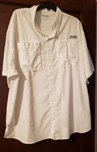 Columbia PFG Hemd Herren XXL Omni Shade weiß SS Knopfleiste Schlitz 2 Taschen 29" L - Bild 1 von 11