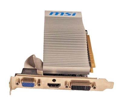 MSI N210-1GD3H/LP  NVIDIA GeForce 210 1GB 64-bit DDR3 VGA DVI-I HDMI Fanless - Image 1 of 3