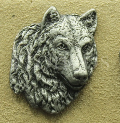 定制袖扣 DIY 狼头锡复古节日礼物送给他银色 — 第 1/4 张图片