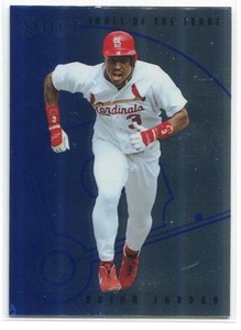 1997 Select Tools of the Trade Mirror Blue 21 Brian Jordan Rusty Greer