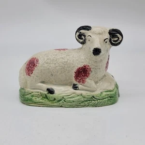 Antique Staffordshire Recumbent Ram Sheep Pearlware Figure Pratt C 1800 - Picture 1 of 7