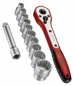 Teng 1/2" Reversible Ratchet Drive Socket Set - 12 Piece M1212N1 - Picture 1 of 3