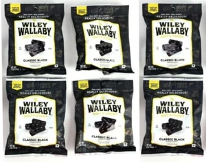 Lot of (6) Wiley Wallaby Australian Style Black Gourmet Licorice 4oz Bags Candy - Picture 1 of 4
