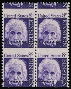 1285, Large Misperforation ERROR Block of 8¢ Einstein Stamps - Stuart Katz - Picture 1 of 1
