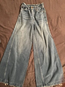 vintage Retro wide leg jeans women 24” Waist X 29 Inseam - Picture 1 of 4