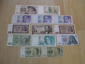 Collectible lot 13 x German Deutsche Mark Banknotes - Picture 1 of 8
