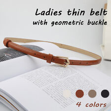Adjustable Thin Belt Geometric Buckle Waist Belt Women Dress Jeans Waistband DIY
