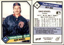 Dave Hengel Signed 1989 CMC Colorado Springs Sky Sox #18 Card Auto