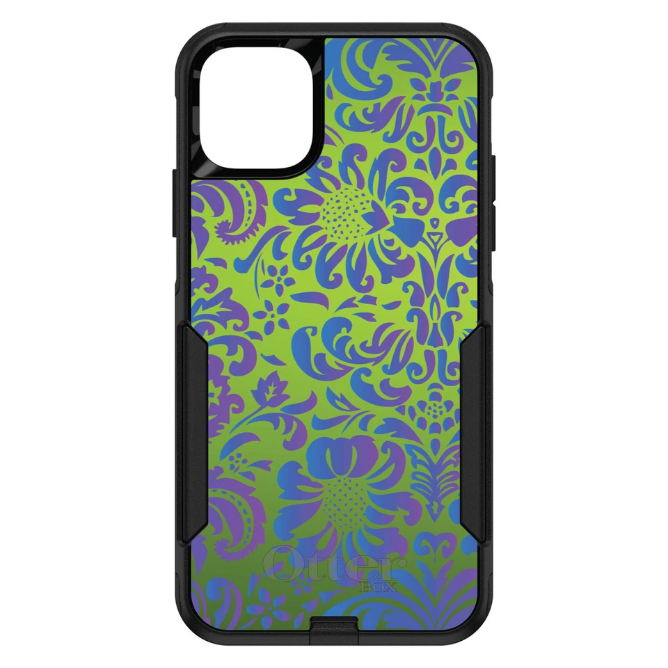 OtterBox Commuter for Apple iPhone (Pick Model) Green Purple Blue Floral - Image 1 of 1
