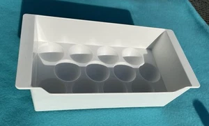 Vtg White Plastic Refrigerator Egg Carrier Tray Holder 12 Eggs Dozen - Picture 1 of 12