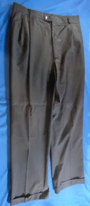 LINEAGE MILAN NEW YORK NEGRO PIN RAYAS HOMBRE TRAJE VESTIDO PANTALONES PANTALÓN 42R 42X28 - Imagen 1 de 10