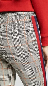 $317 Authentic MOTHER Women's Plaid Stripes Ankle Length Celebrity Pants Jeans - Picture 1 of 12