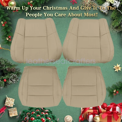 For 2011-2016 Jeep Grand Cherokee Front Bottom & Back AC Seat Cover Leather Tan Foto 1 de 4