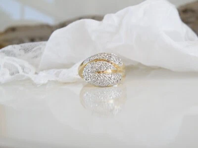 Ross Simons Sterling Silver 925 Vermeil Leaf Vine Modern Ring Size 8 - Image 1 of 4