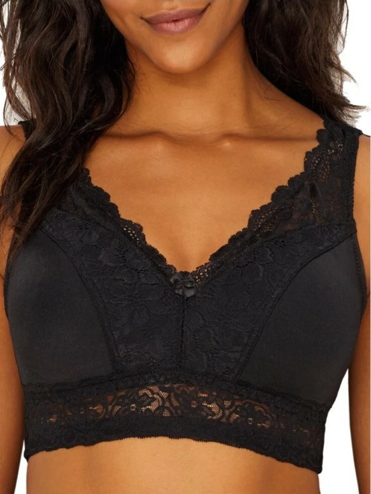 Rhonda Shear Lace Wireless Bra Medium NWOT Black - Image 1 of 4