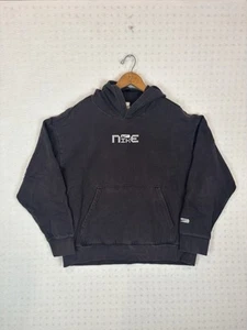 Sudadera con capucha holgada vintage Nike Center Swoosh negra descolorida para hombre talla XL - Imagen 1 de 7