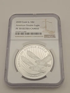 2020 COOK ISLANDS AMERICAN DOUBLE EAGLE Silver $2 NGC PF70 - Picture 1 of 6