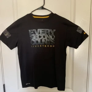 Nike Livestrong Dri-Fit Size Medium Every Second Counts Tee Shirt - Picture 1 of 5