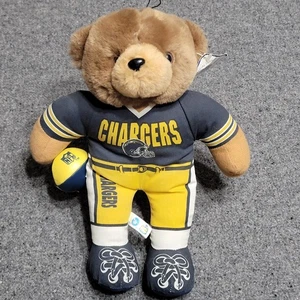Vintage San Diego Chargers Teddy Bear Plush Stuffed Toy 12" Good Stuff NFL Retro - Picture 1 of 15
