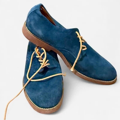 Мужские темно-синие замшевые туфли дерби BUKS by Walk-Over — размер 11 — со сломанным кружевом - Изображение 1 из 4