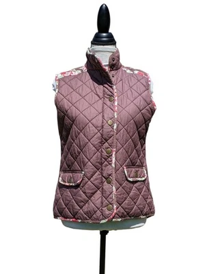 Chaleco acolchado reversible Matilda Jane Sydney marrón floral pana S  Foto 1 de 4