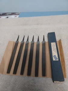 Vintage Nolvex Blue  Streak Files 6 Count 8" Flat Bastard Files Made In USA New - Picture 1 of 8