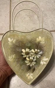 Portico sospeso, porta, parete, decorazione cuore in metallo con fiori - Foto 1 di 6