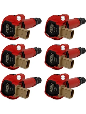 MSD Ignition Coil Direct Replace Red Tan Connector Ford 3.5L Qty 6 (MSD- (82576) - Image 1 of 4