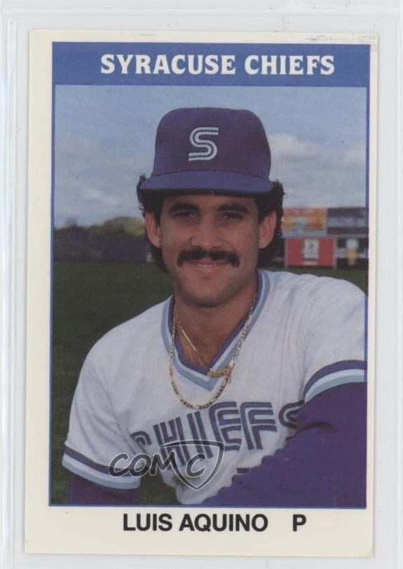 1987 TCMA/CMC International League Luis Aquino #1 Rookie RC - Image 1 of 2