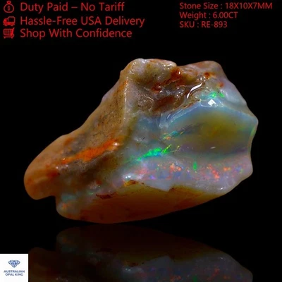 Pendientes de piedras preciosas únicas ásperas de ópalo de fuego natural de... - Imagen 1 de 4