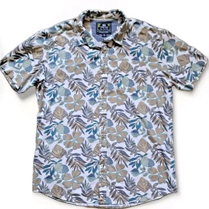 MBX Camisa Hawaiana Aloha Hombres L Manga Corta Tropical Estampado Floral Surf Patín - Imagen 1 de 8