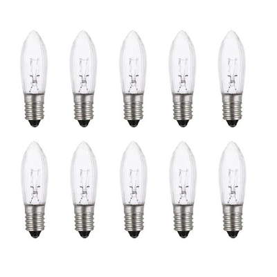 10x E10 Candle Arch Bridge Light Replacement Incandescent Bulbs 12V Screw-In - Image 1 of 4