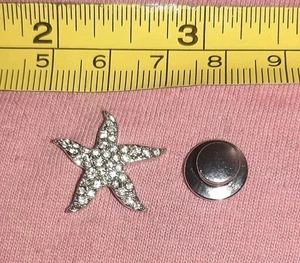 Swarovski signierter silberfarbener Kristall Seestern Krawattennadel Jacke - Bild 1 von 4