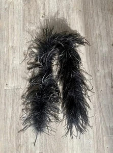 Boa in piuma di struzzo vintage burlesque showgirl nero 1m - Foto 1 di 4