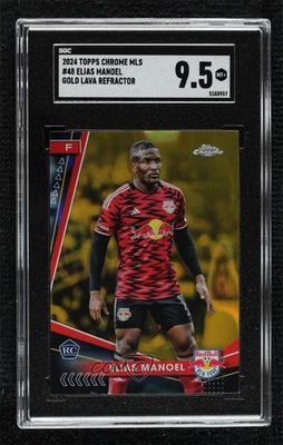 2024 Topps Chrome MLS Gold Lava Refractor Elias Manoel SGC 9.5 Mint+ Rookie RC - Image 1 of 3