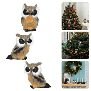 3pcs Creative Owl Decors Craft Bird Scene Decors Desktop Realistic Owl Decor - Picture 1 of 12