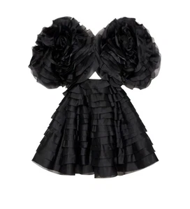 Stunning AJE Amour Ruffle Mini Dress in Black (AUS 10, USA 6) RRP $695 - Picture 1 of 7