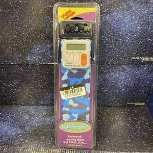 Mark-My-Time LED Book Light & Digital Reading Timer Bookmark Blue Alligator Skin - Picture 1 of 2