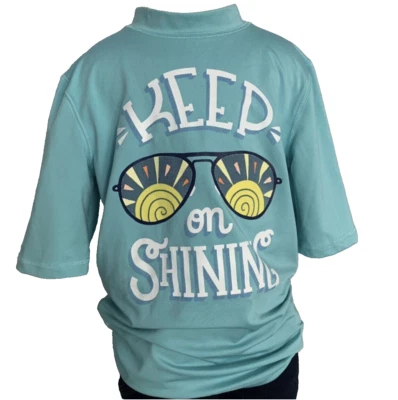 new Cat & Jack "Keep On Shining" RASH GUARD beach top sz M 8-10y swimming shirt - Image 1 of 4