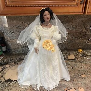 Stunning Paradise Galleries Patricia Rose African American Bride Porcelain Doll