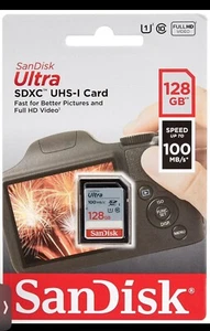 SanDisk Ultra 128GB SD Card UHS I Class 10 Full HD Video Memory card - Photo 1 sur 1