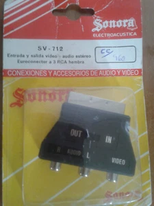 ADAPTADOR EUROCONECTOR-RCA AUDIO VIDEO seleccion OUT-IN SCART Adapter ps3-ps2 TV - Imagen 1 de 1