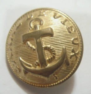 1940s antique gold tone metal French canal de Vieux collector button 54103 - Picture 1 of 4