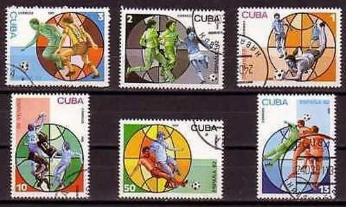 sCuba Sc# 2391-2396 SOCCER WORLD CUP football  SPAIN Cpl set of 6 1981 used cto - Image 1 of 1