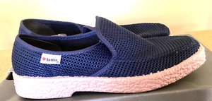Men new slip on textile comfort canvas shoes,navy, size 7 - Picture 1 of 7