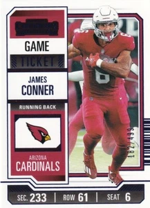 2023 Panini Contenders - James Conner #2 Blue Game Ticket /499 - Picture 1 of 2