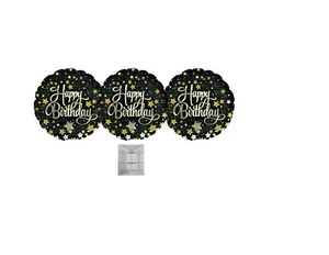 Set Of 3 Hollywood Gold Stars 18'' Balloons Birthday Party Decorations - Picture 1 of 1